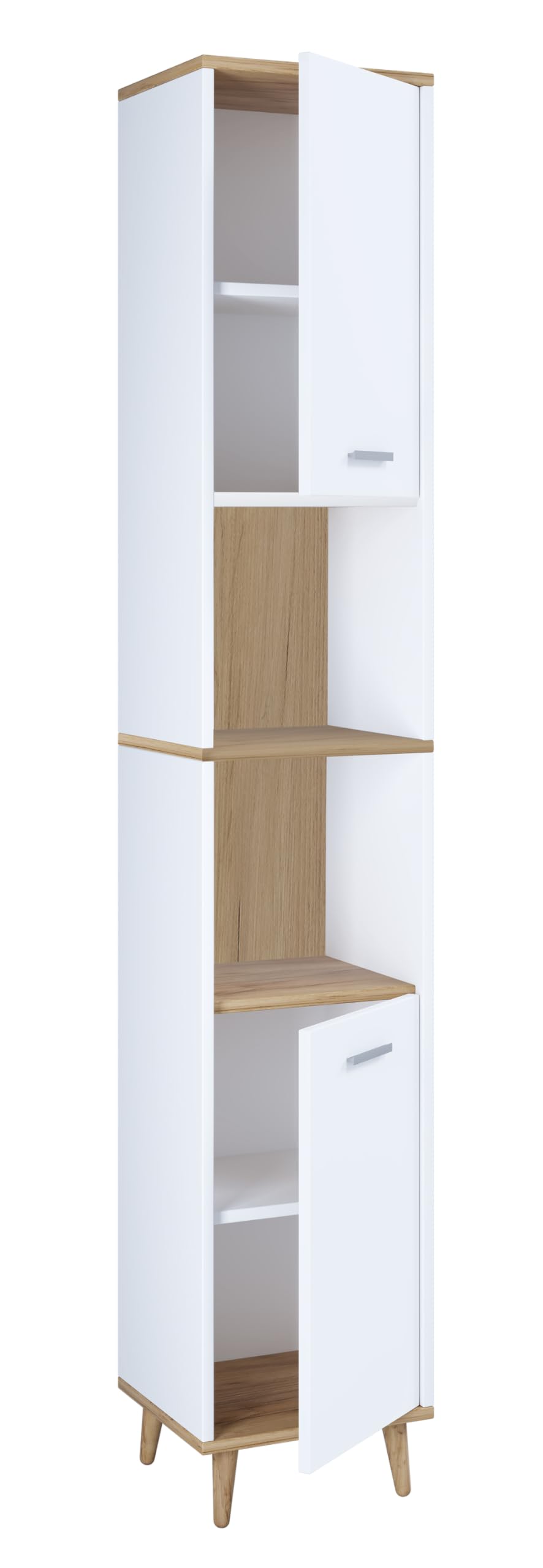 vcm-cosila-badm-bel-hochschrank-wei-honig-eiche-32x28x181-cm image 3