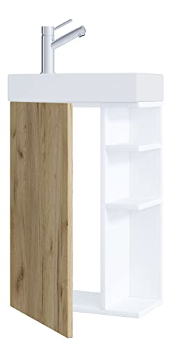 vcm-waschtisch-wei-honig-eiche-40x70-cm-1-t-r-4-f-cher-mit-keramikwaschbecken image 8