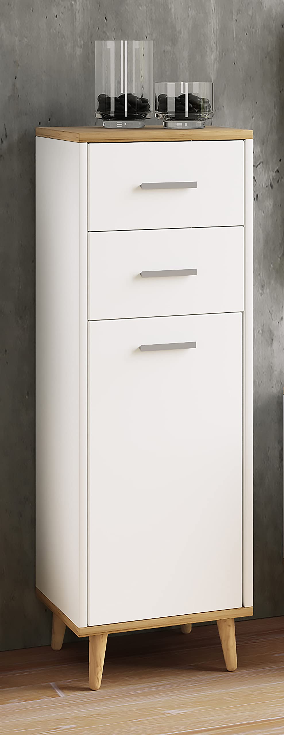 vcm-cosila-badm-bel-midischrank-wei-honig-eiche-32x28x97-cm-1-t-r-2-f-cher-2-sch image 2