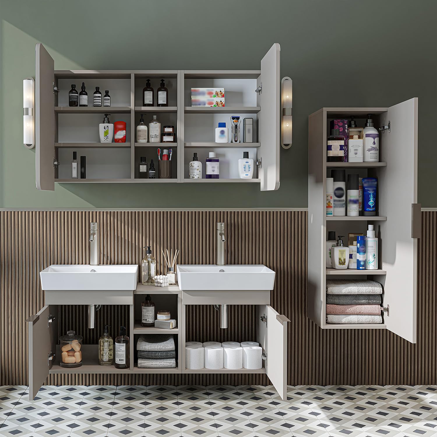 roomart-badm-bel-set-lycia-120-cm-4-teilig-beige-mit-keramik-waschbecken-spiegel image 5