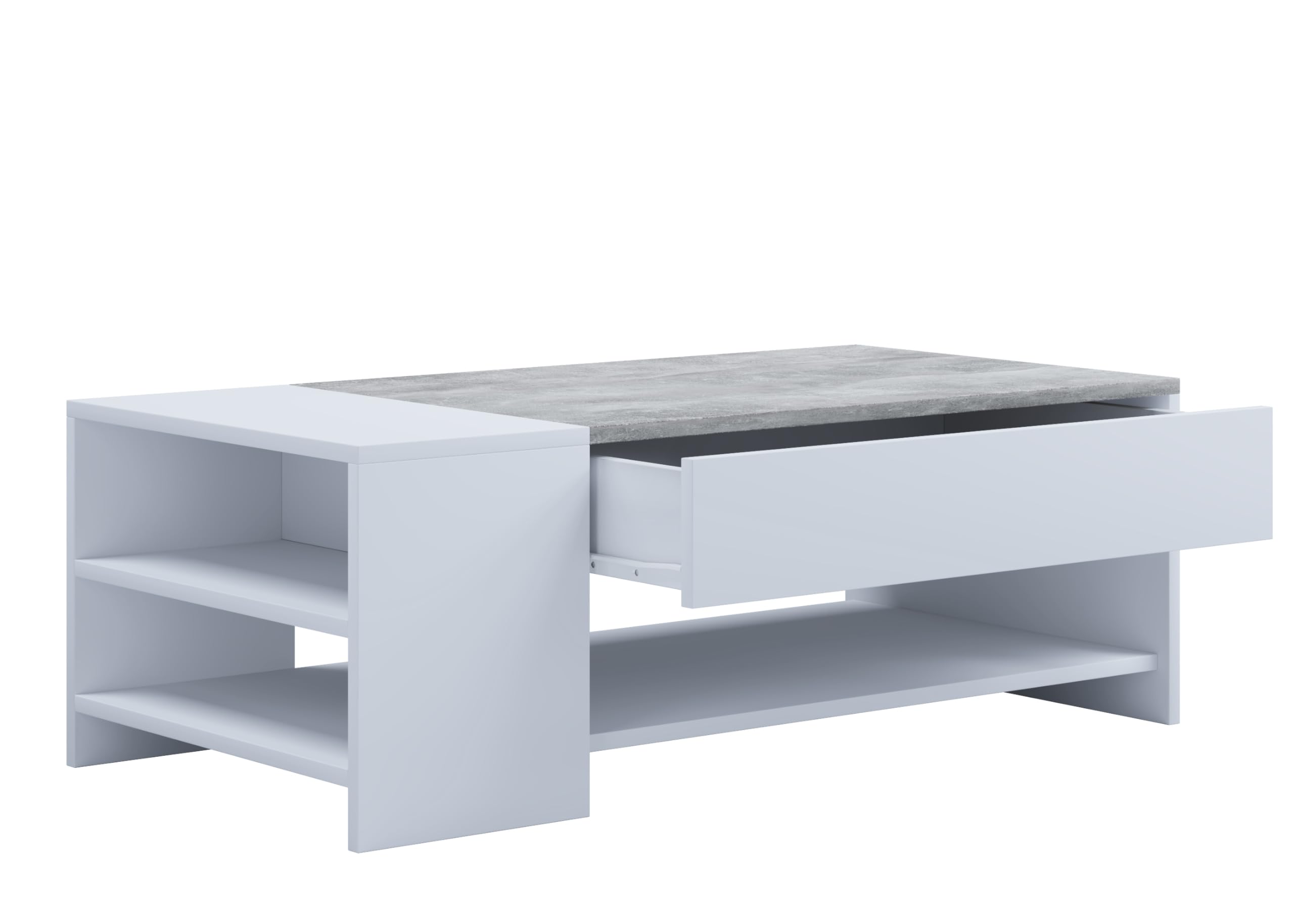 vcm-couchtisch-wei-beton-optik-100x50x35-cm-3-f-cher-schublade-holzwerkstoff-mit image 5