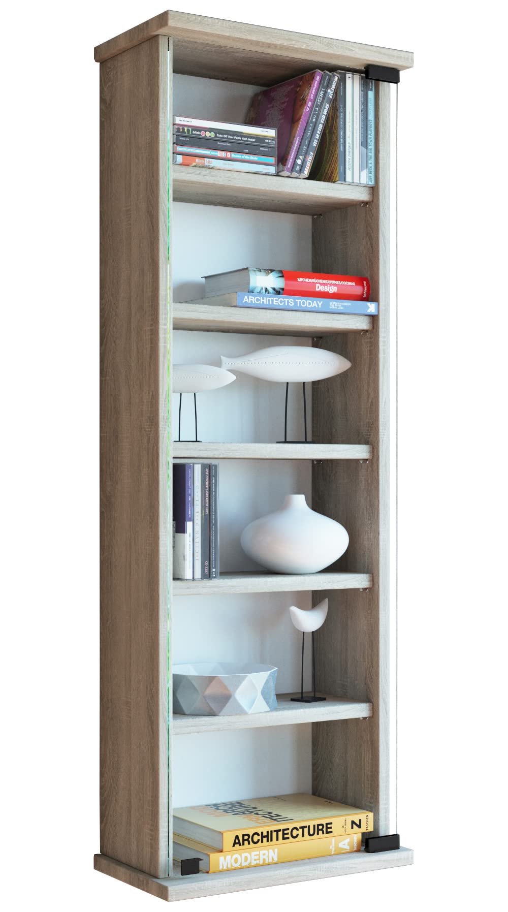 vcm-cd-dvd-regal-buche-31x18x92-cm-1-glast-r-6-f-cher image 5