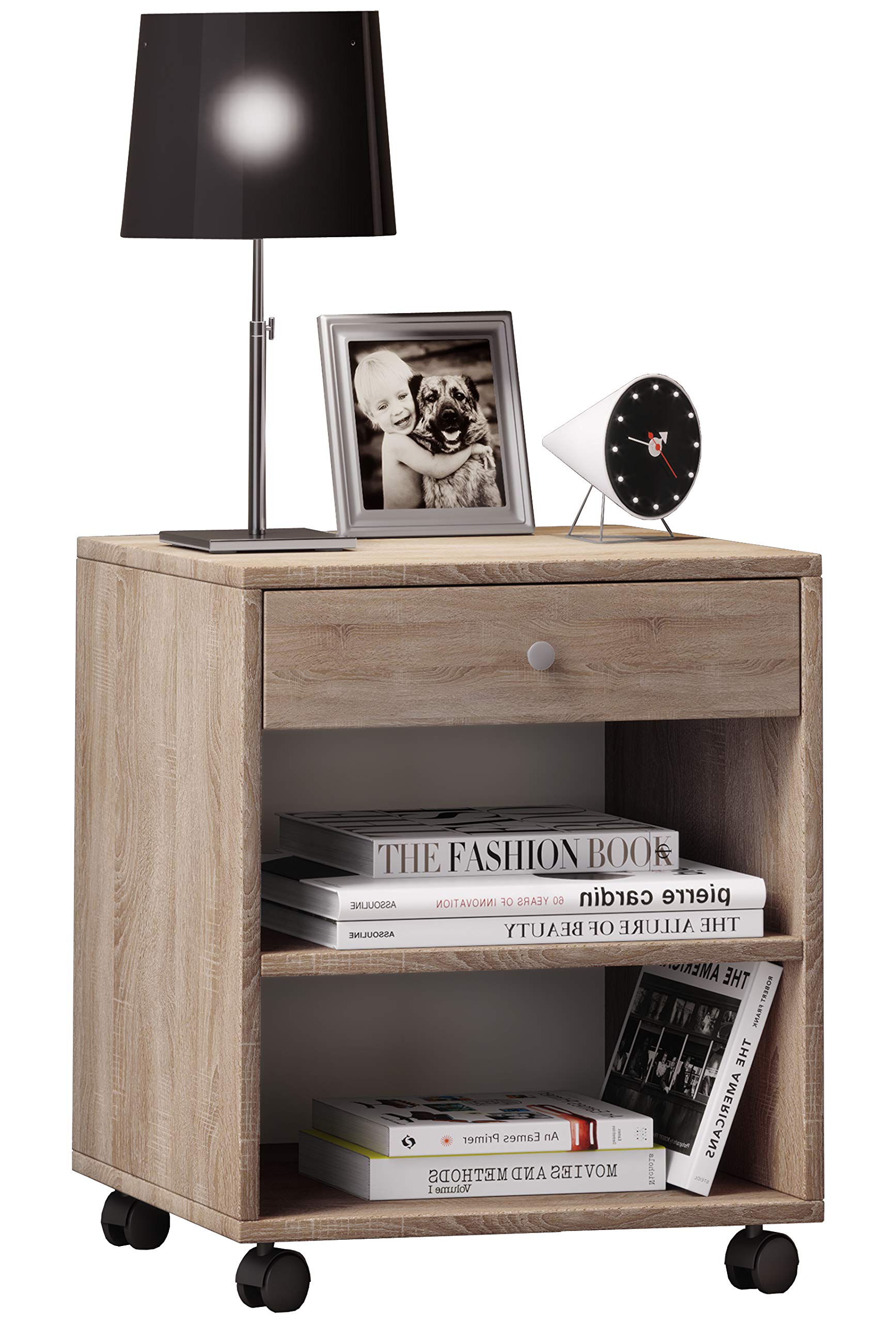 vcm-rolda-nachttisch-schwarz-45x38x54-cm-1-schublade-2-offene-f-cher-4-laufrolle image 4