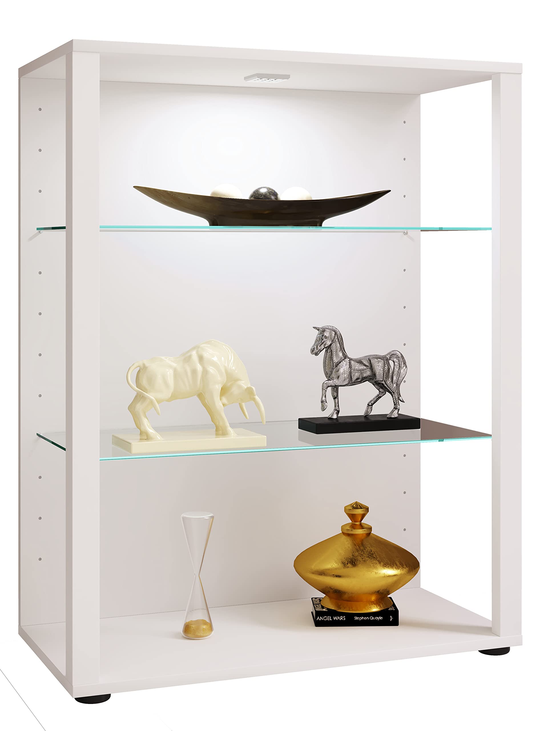 vcm-standvitrine-anthrazit-ca-70-x-35-x-90-cm-mit-3-f-chern-pr-sentationsvitrine image 4