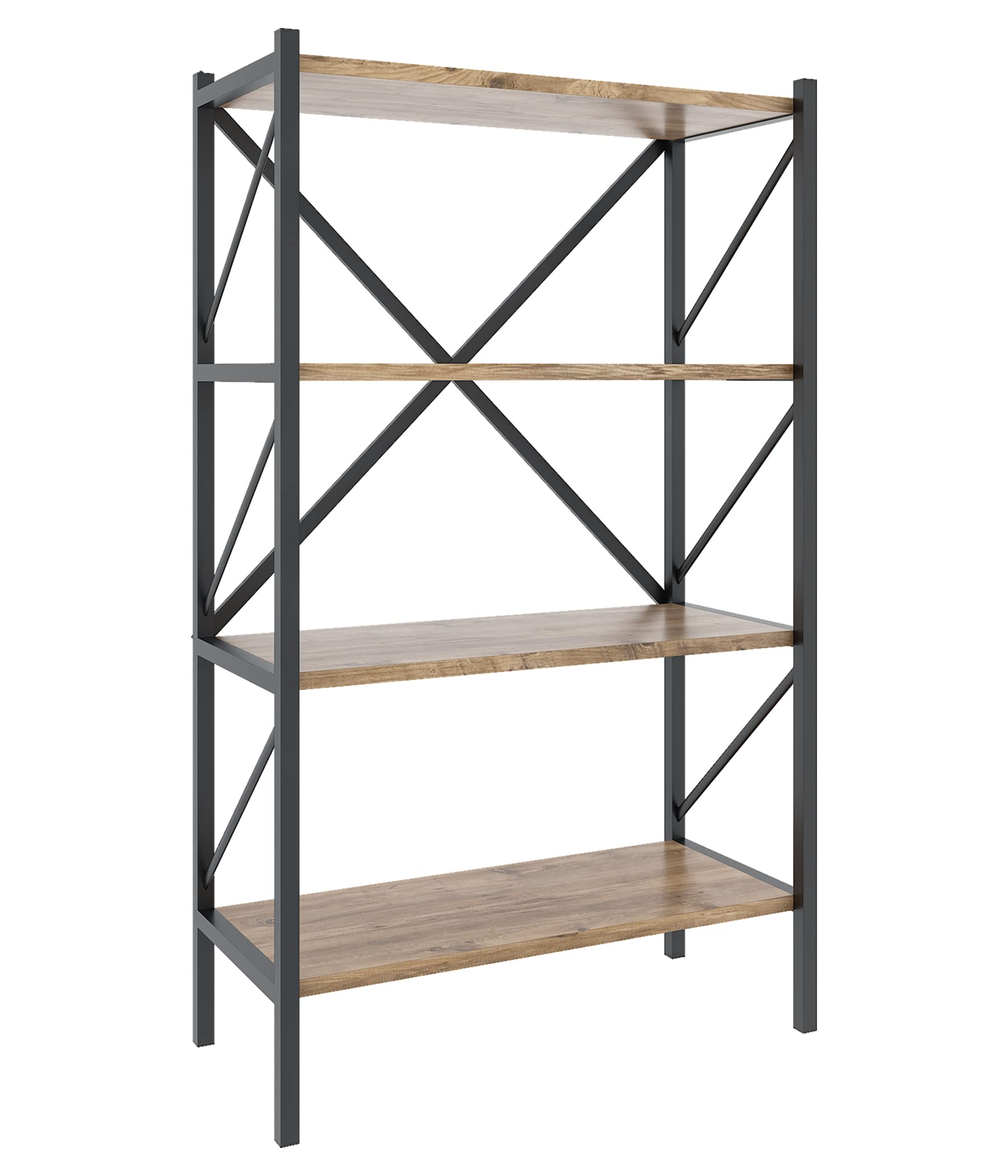 vcm-standregal-nulis-honig-eiche-66-x-34-x-121-cm-4-offene-f-cher-holzwerkstoff- image 4
