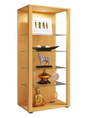 vcm-glasol-standvitrine-52x35x115-cm-offene-sammelvitrine-mit-4-glasb-den-holzwe image 7