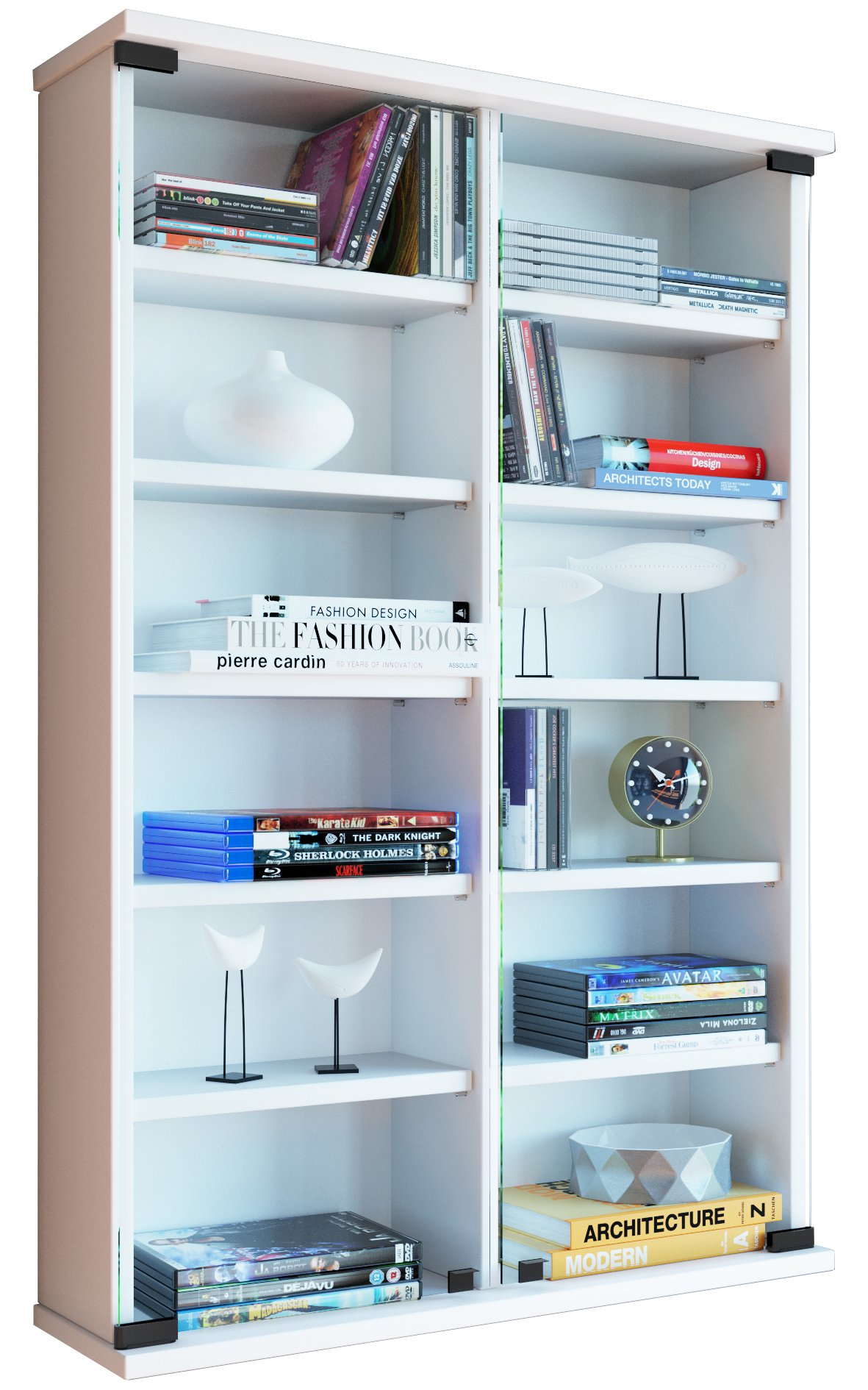 vcm-cd-dvd-wandregal-nulis-60x18x92-cm-2-glast-ren-12-f-cher-wei image 8