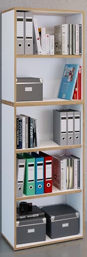 vcm-b-roregal-wei-60x33x183-cm-5-f-cher-standregal-b-cherregal-aktenregal image 8