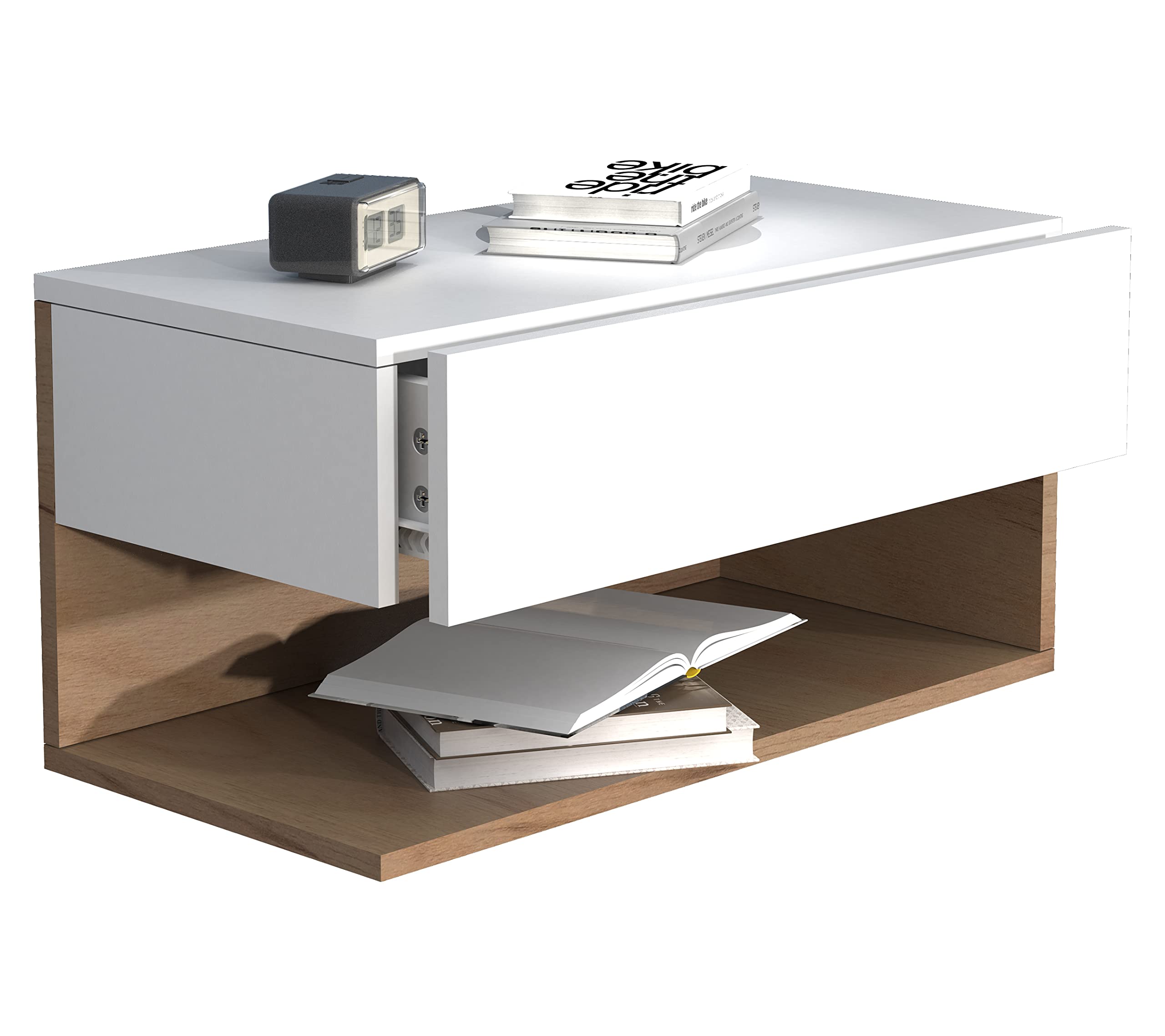 vcm-nachttisch-usal-wandkonsole-60-x-32-x-30-cm-mit-1-schublade-1-fach-wei-honig image 1