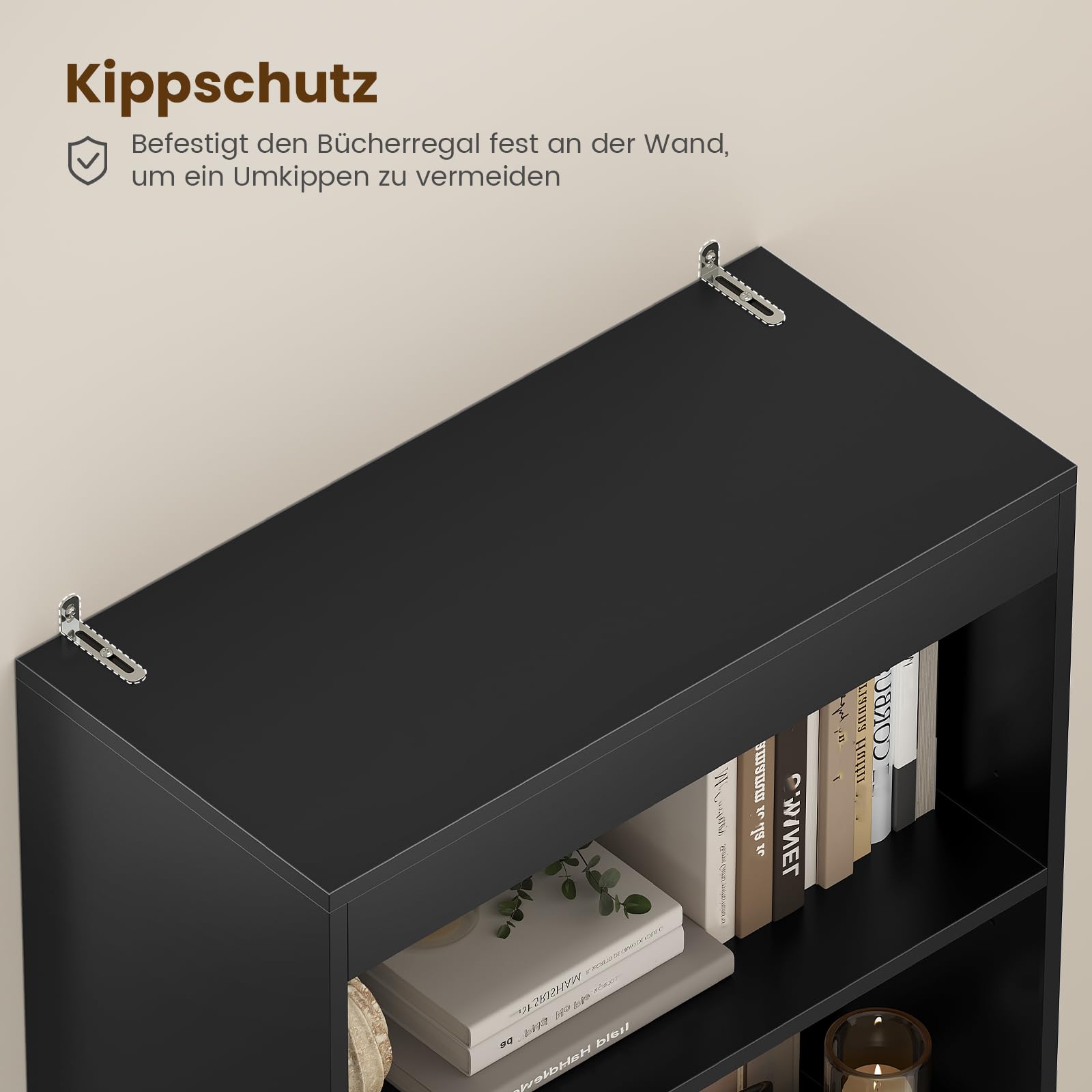 forabamb-b-cherregal-schwarz-180x60x24-cm-hochschrank-mit-2-schubladen-und-4-ver image 5