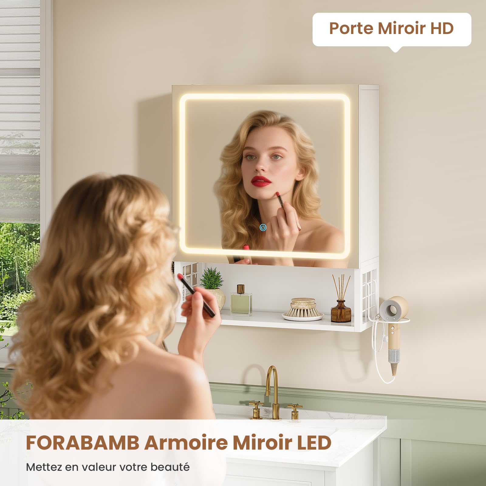 forabamb-spiegelschrank-wei-50x16x60-cm-mit-led-beleuchtung-3-lichtfarben-verste image 4