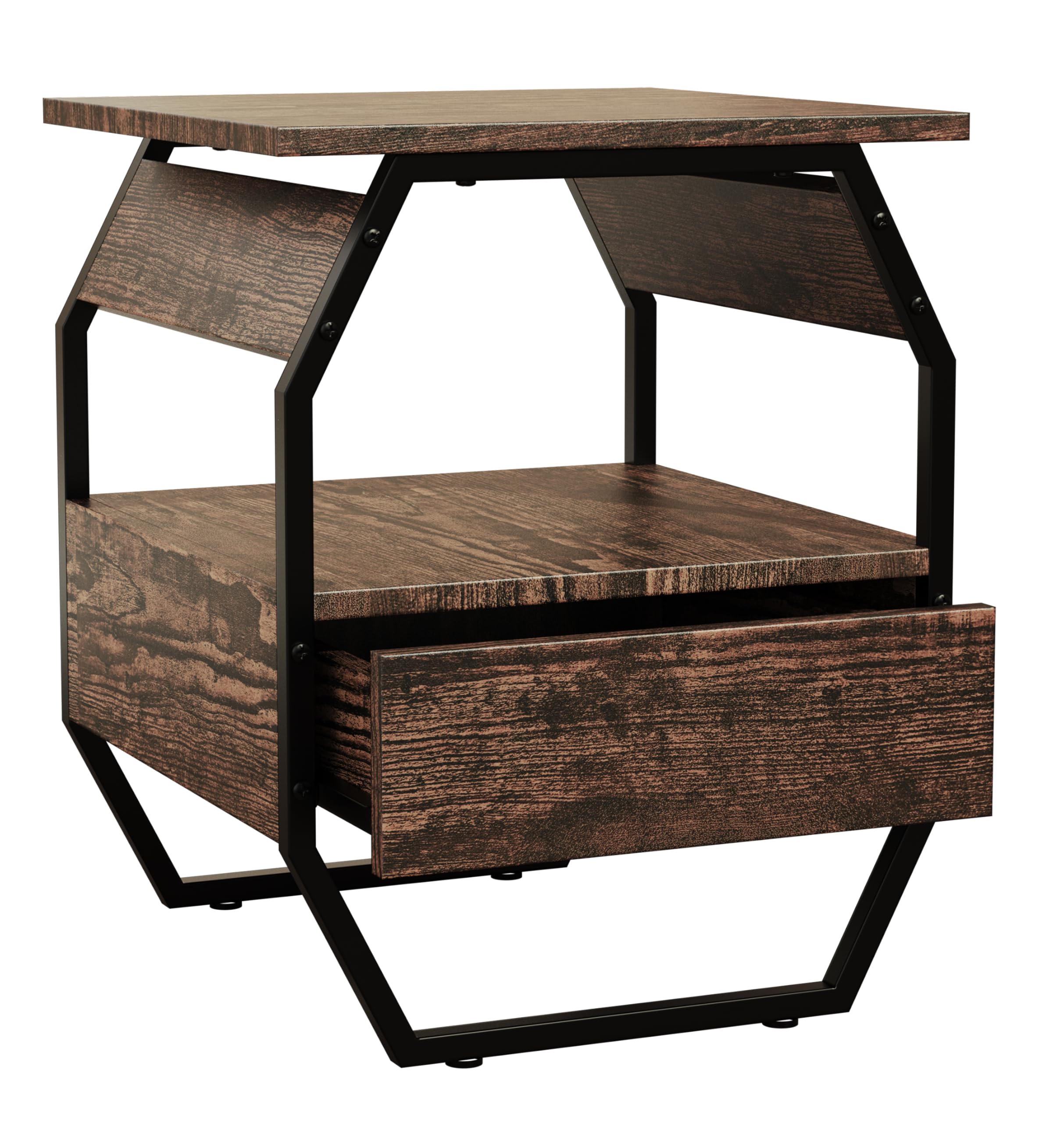 vcm-beistelltisch-eiche-vintage-40x40x50-cm-1-fach-1-schublade-holzwerkstoff image 5