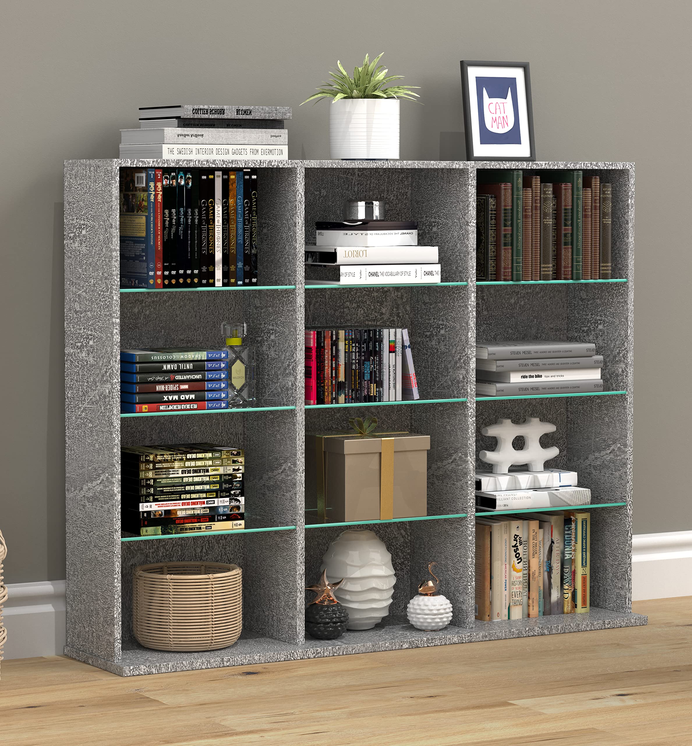 vcm-standregal-zilas-l-beton-optik-102x23x82-cm-12-f-cher-holzwerkstoff-und-glas image 4