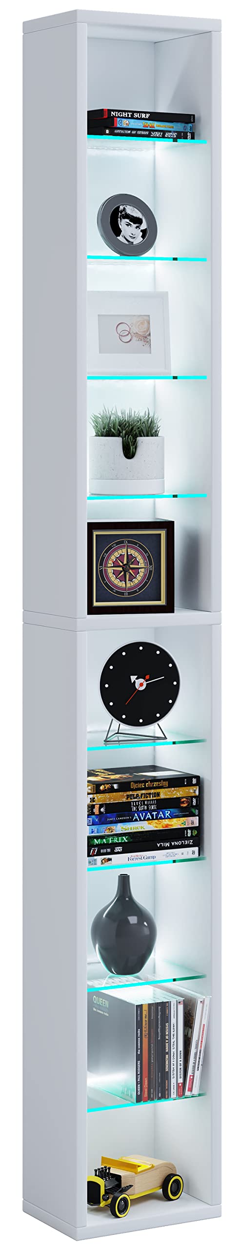 vcm-nulis-standregal-sonoma-eiche-21x14x155-cm-10-f-cher-holzwerkstoff-und-glas image 6