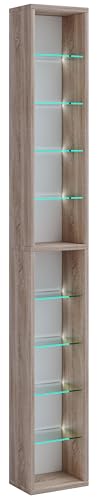 vcm-nulis-standregal-sonoma-eiche-21x14x155-cm-10-f-cher-holzwerkstoff-und-glas image 8