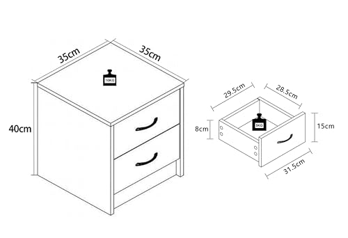 vcm-nachtschrank-boxal-mini-beistelltisch-mit-2-schubladen-40-x-35-x-35-cm-holzs image 7
