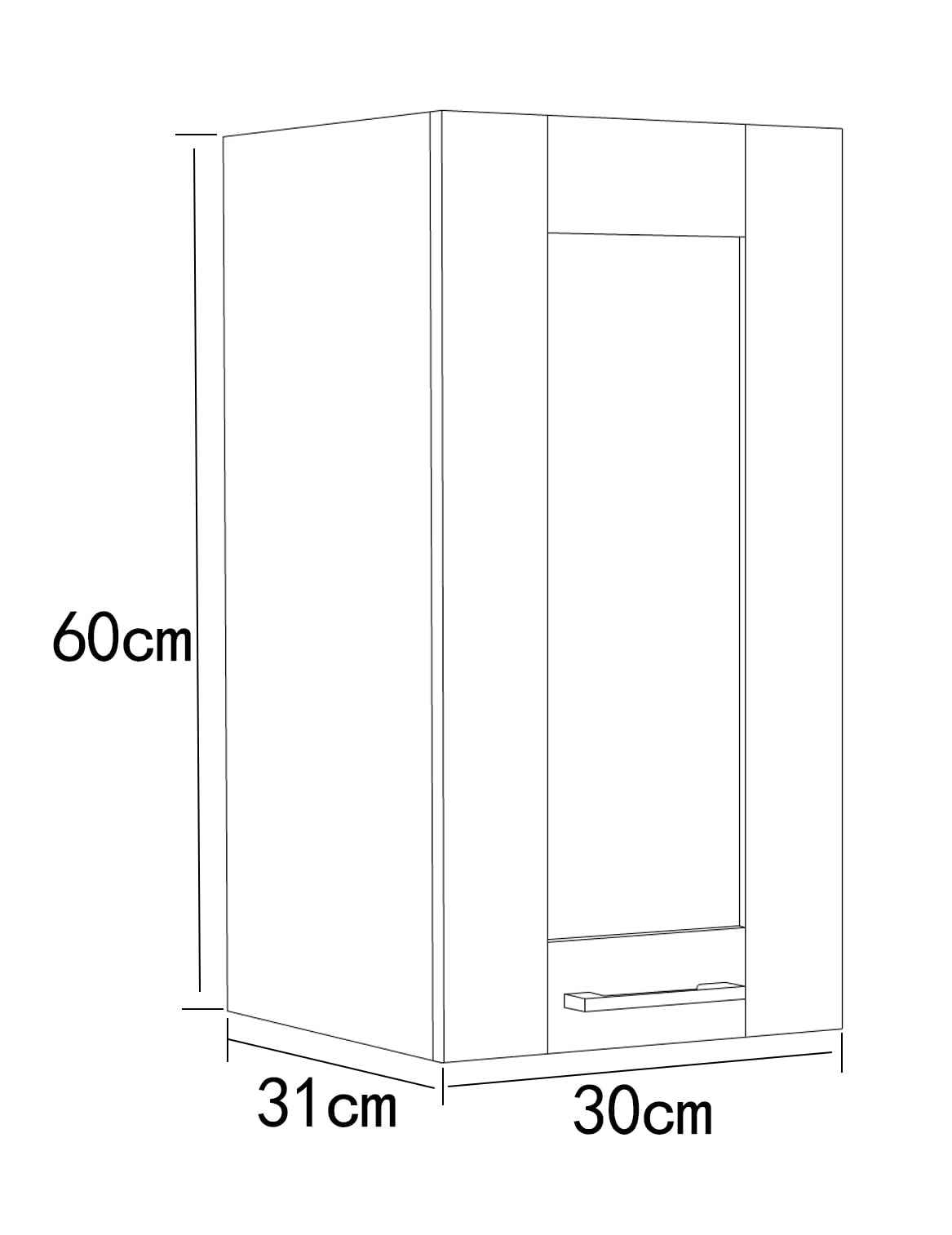 vcm-landhausstil-k-chenschrank-wei-30x31x60-cm-1-t-r-2-f-cher-wandschrank image 2