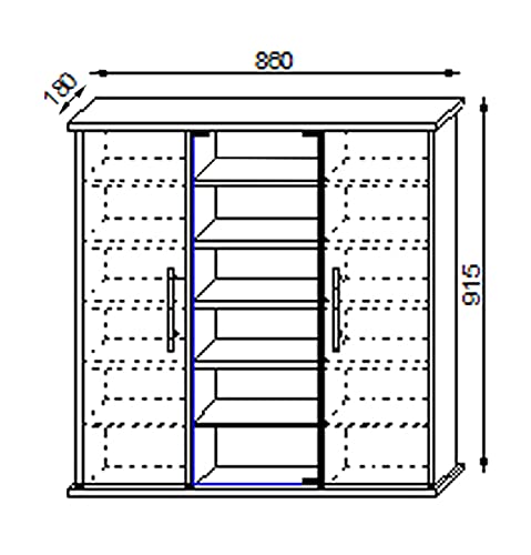 vcm-medizinschrank-wei-88x18x92-cm-3-t-ren-davon-1-abschlie-bare-glast-r-18-f-ch image 7