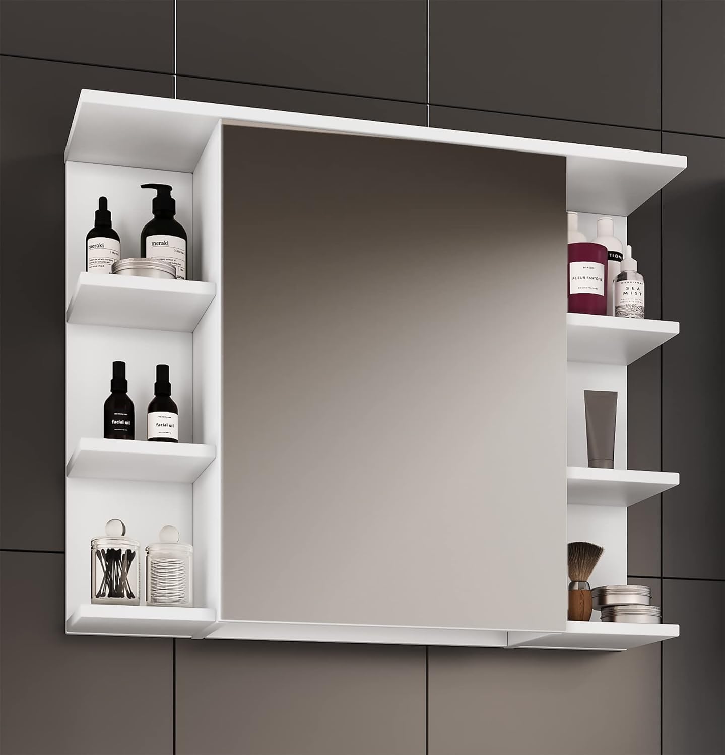 vcm-badm-bel-spiegelschrank-wei-80-x-21-x-64-cm-badspiegelschrank-mit-1-t-r-und- image 2