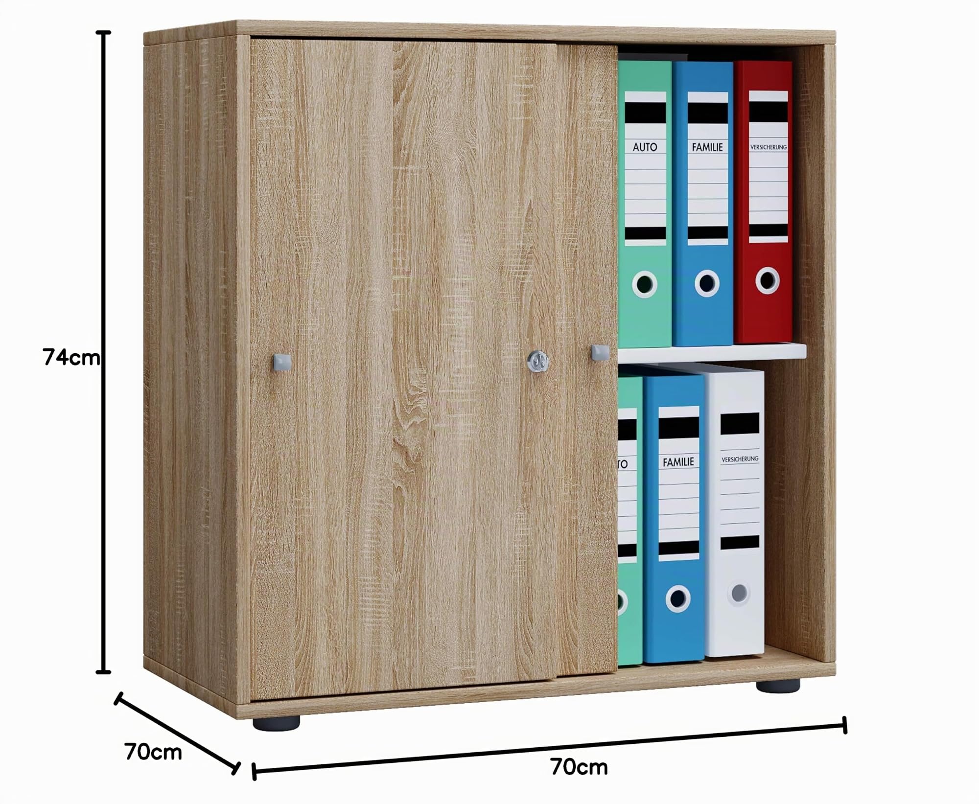vcm-b-roschrank-wei-70x37x73-cm-2-t-ren-2-f-cher-aktenschrank image 2