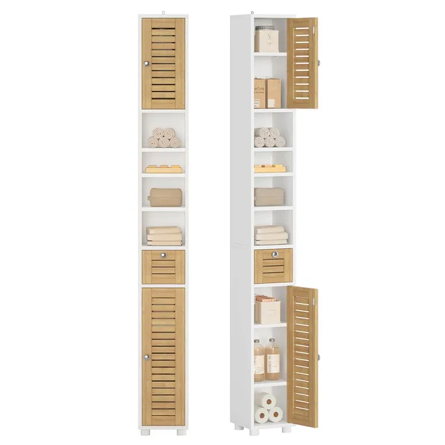 forabamb-badezimmerschrank-hochschrank-20x20x180-cm-4-offene-ablagen-2-bambust-r image 1