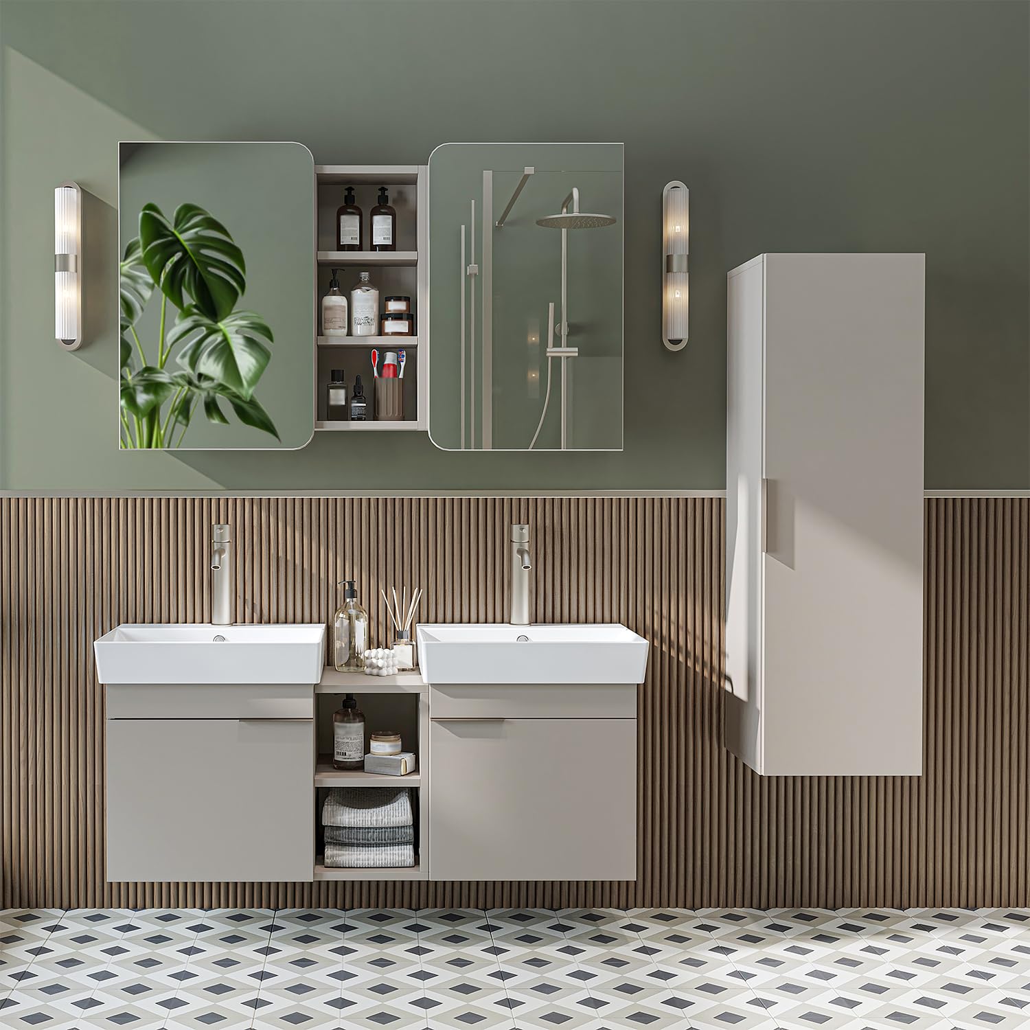 roomart-badm-bel-set-lycia-120-cm-4-teilig-beige-mit-keramik-waschbecken-spiegel image 3