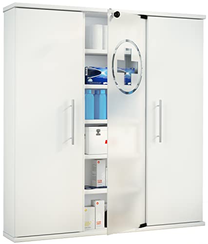 vcm-medizinschrank-wei-88x18x92-cm-3-t-ren-davon-1-abschlie-bare-glast-r-18-f-ch image 5