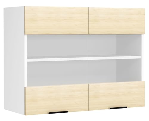 vcm-k-chenschrank-wei-honig-eiche-80x31x60-cm-wandschrank-h-ngeschrank-mit-2-t-r image 7