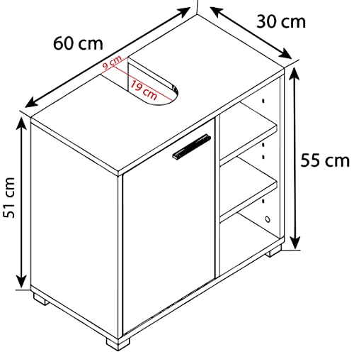 vcm-waschbeckenunterschrank-wei-schwarz-60-x-30-x-55-cm-1-t-r-4-f-cher image 8