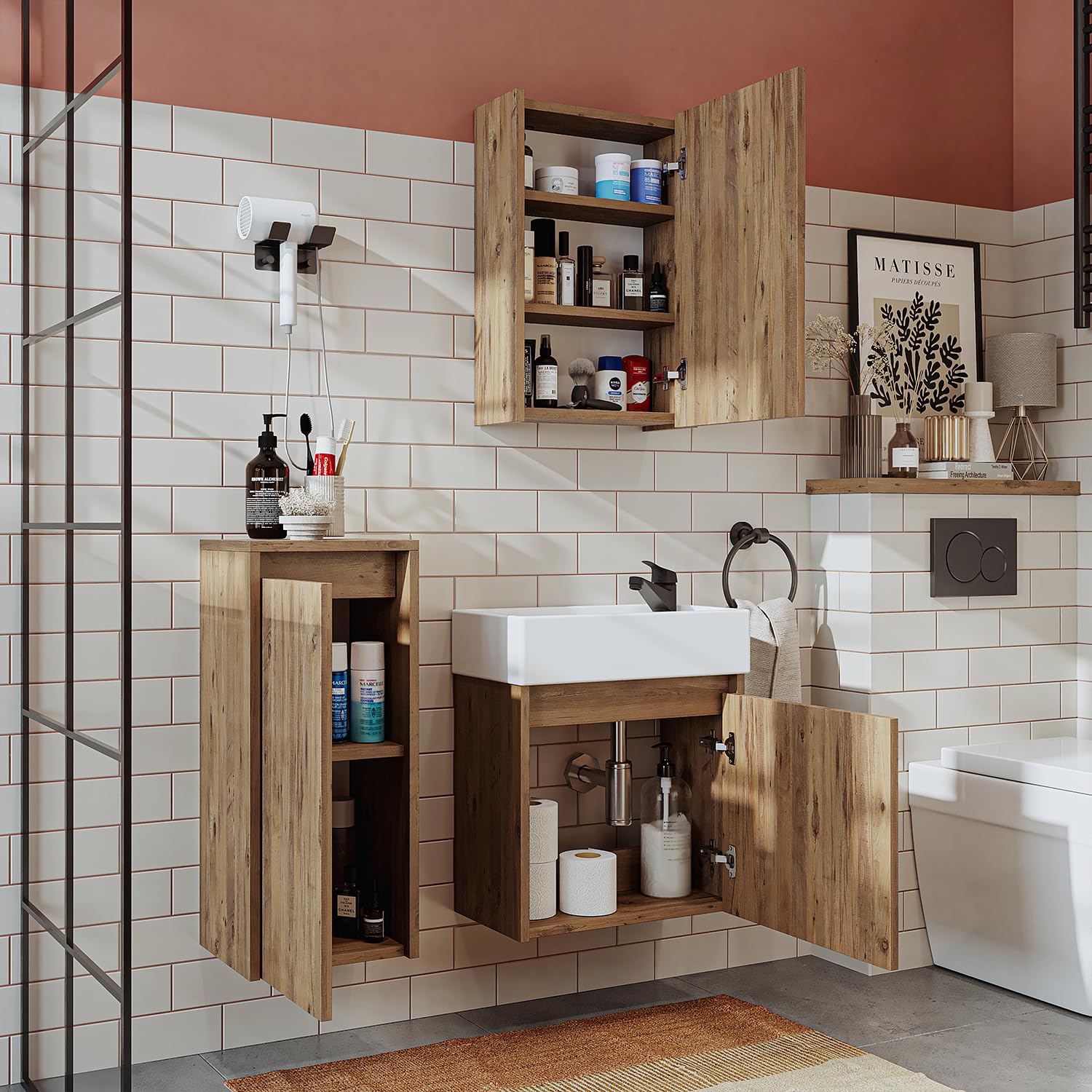 roomart-badm-belset-50cm-4-teilig-unterschrank-mit-waschbecken-spiegelschrank-se image 5