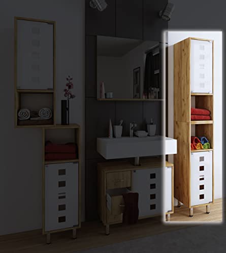 vcm-badm-bel-darola-stehender-badschrank-hochschrank-mit-glast-r-honig-eiche image 8