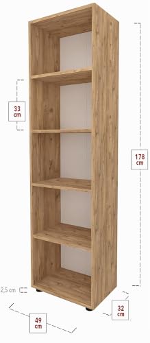 vcm-b-roregal-ulas-5f-holzregal-stehend-178-x-49-x-32-cm-5-offene-f-cher image 8