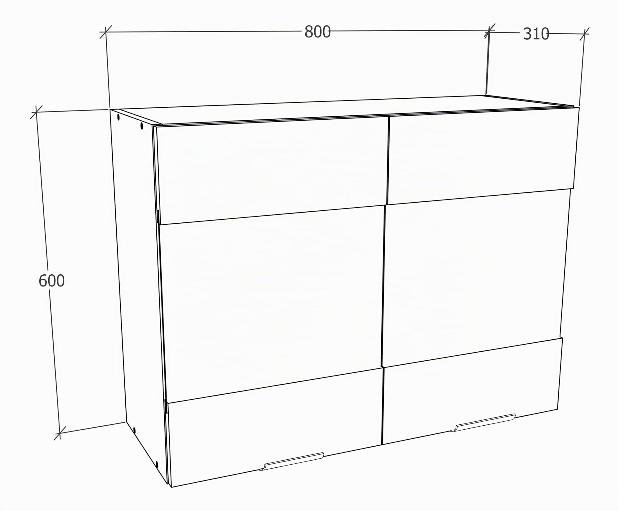 vcm-k-chenschrank-wei-honig-eiche-80x31x60-cm-wandschrank-h-ngeschrank-mit-2-t-r image 2