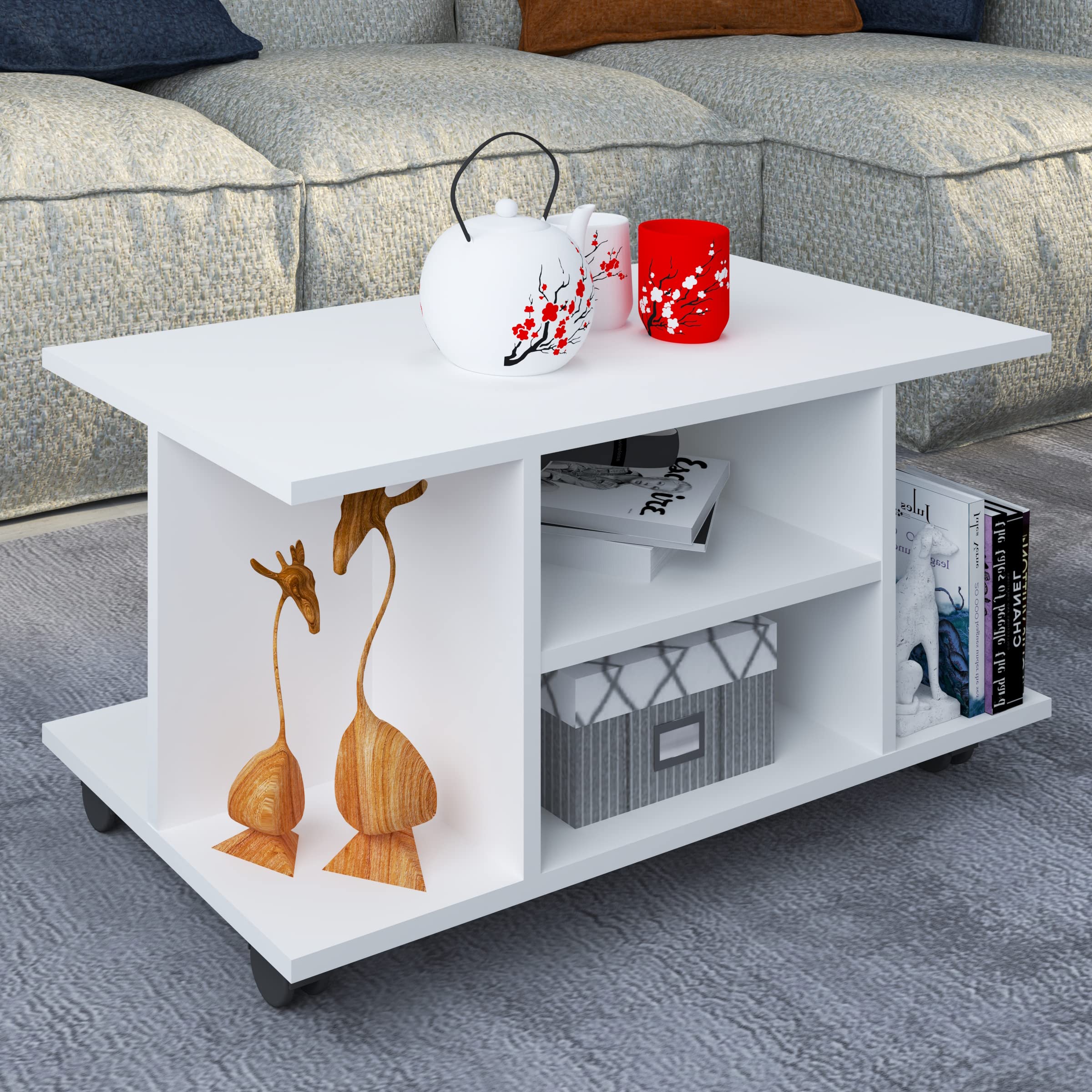 vcm-dalosa-couchtisch-wei-80-40-40-cm-6-offene-f-cher-holzwerkstoff-auf-rollen image 2