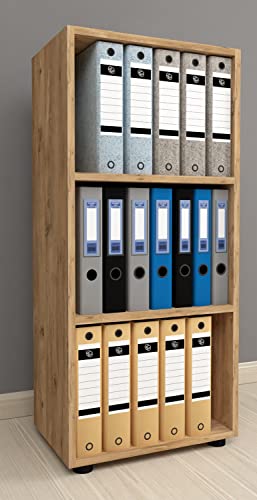 vcm-holzregal-ulas-3f-standregal-mit-3-f-chern-108x49x32-cm-b-roregal-aktenregal image 7