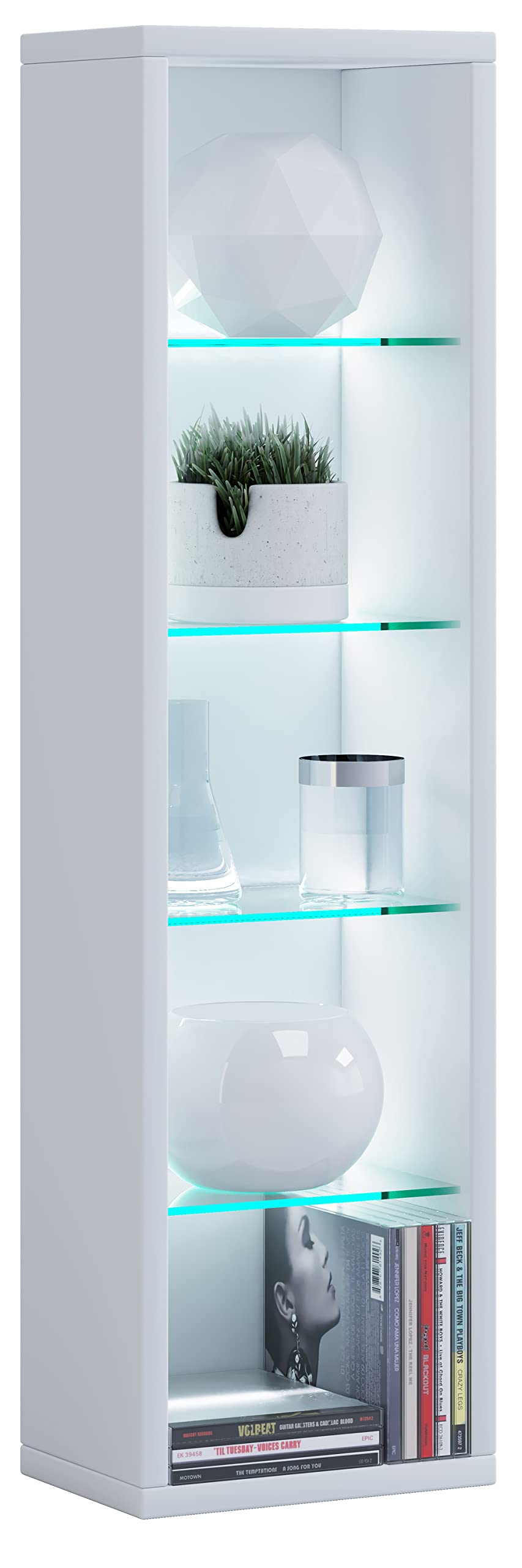 vcm-cd-regal-rasato-77-wei-stehendes-holzregal-mit-variablem-esg-sicherheitsglas image 1