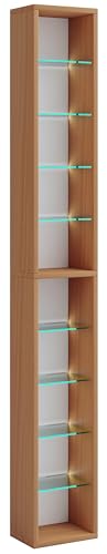 vcm-standregal-rasato-xl-cd-dvd-und-b-cherregal-h-155-x-b-21-x-t-14-cm-mit-8-gla image 8