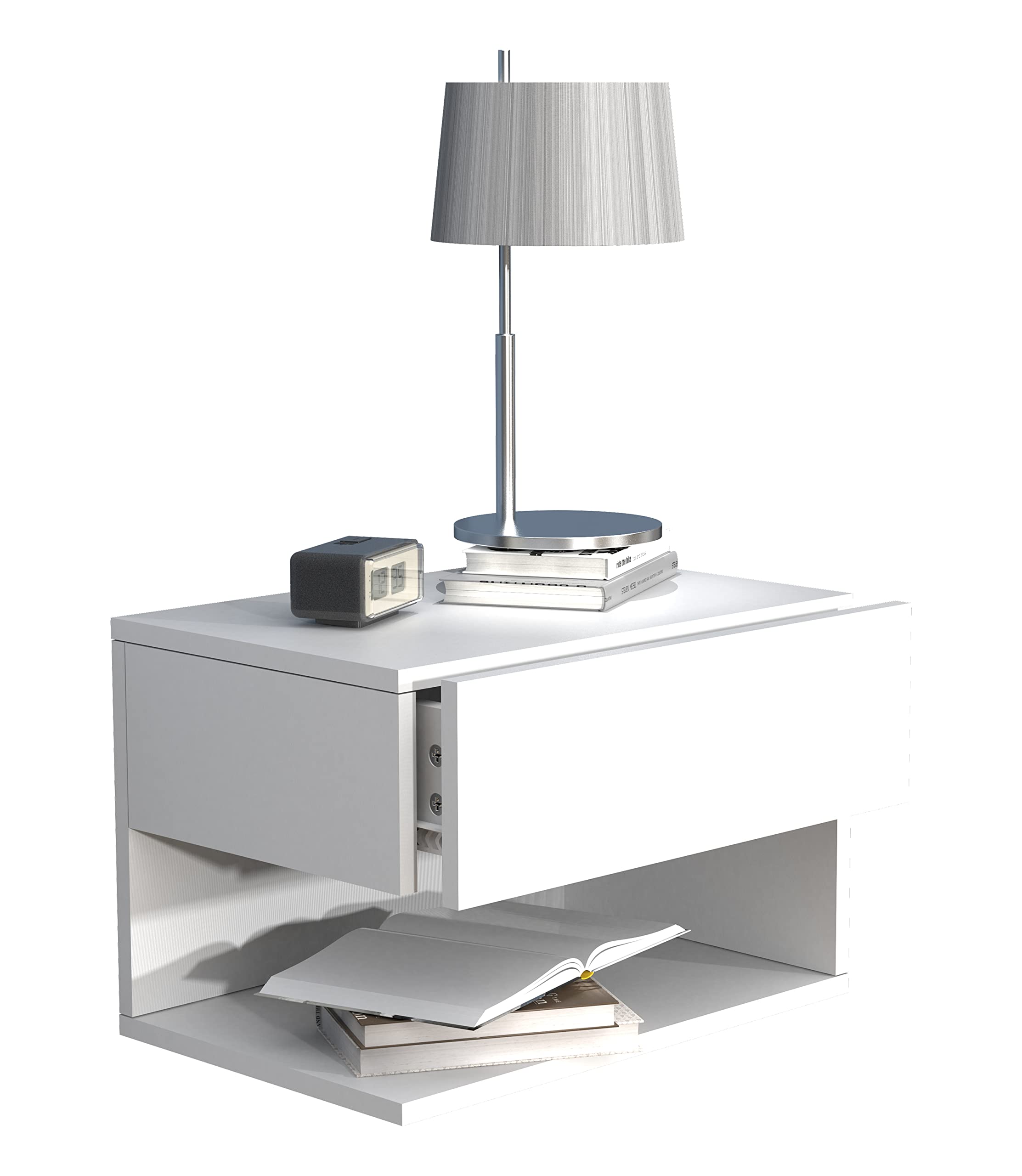 vcm-nachttisch-schwarz-honig-eiche-45x32x30-cm-1-schublade-1-fach-wandmontage image 8