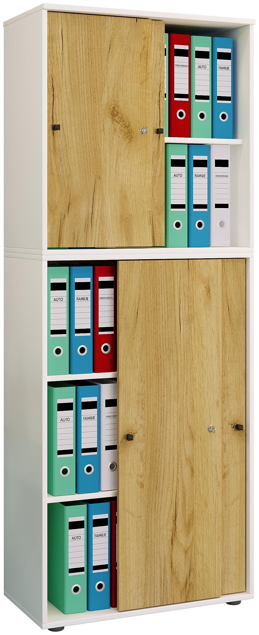 vcm-b-roschrank-lona-buche-70x37x184-cm-2-t-ren-5-f-cher-holzwerkstoff image 4