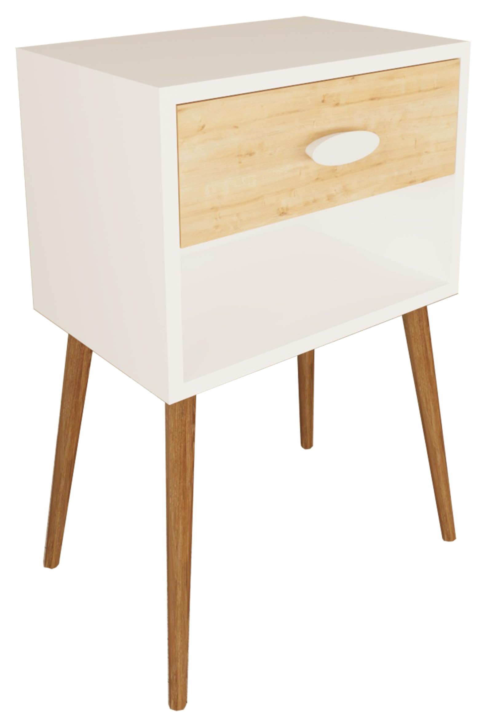 vcm-singol-xl-nachttisch-wei-honig-eiche-45x30x70-cm-1-schublade-skandinavisches image 1