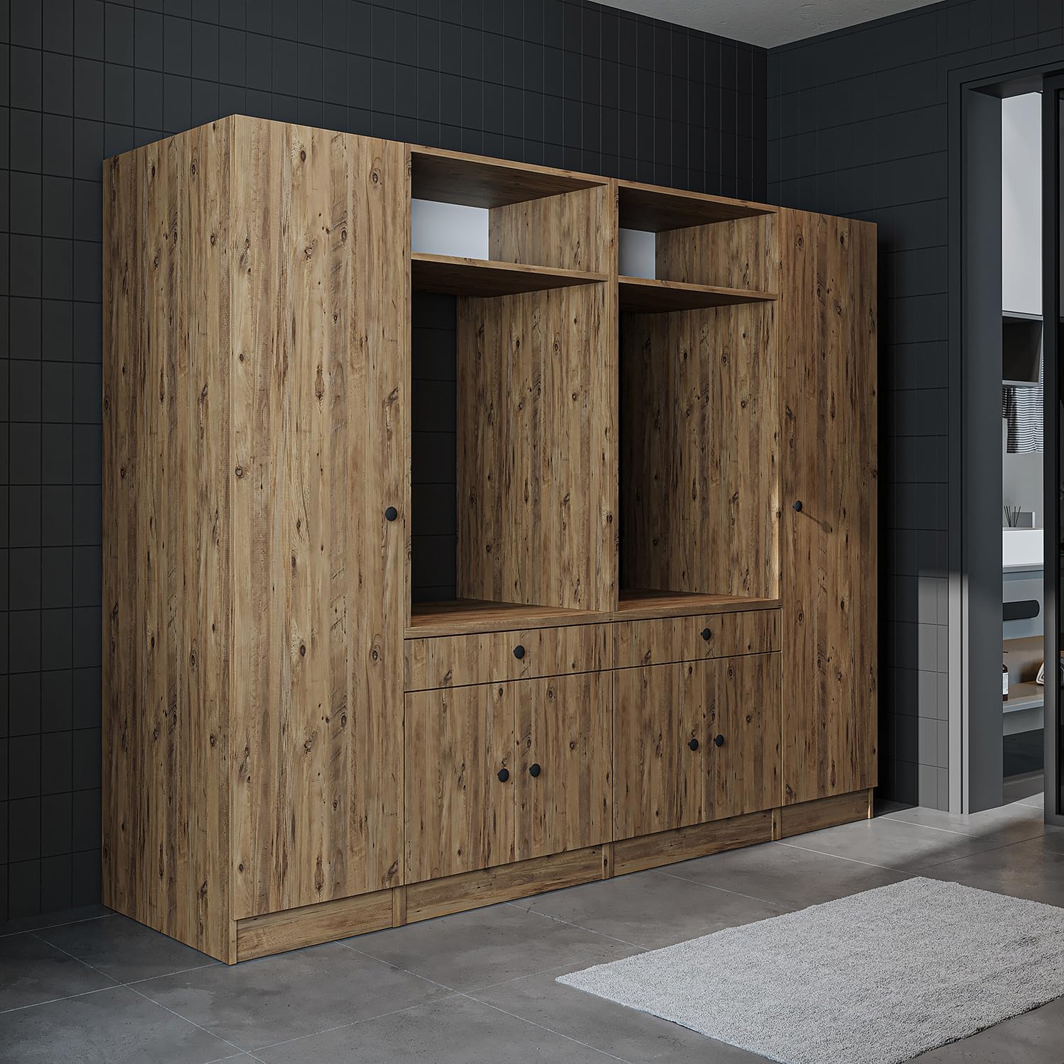 roomart-schrankwand-f-r-waschk-che-224-cm-hochschrank-mit-ausziehbrett-variante- image 6