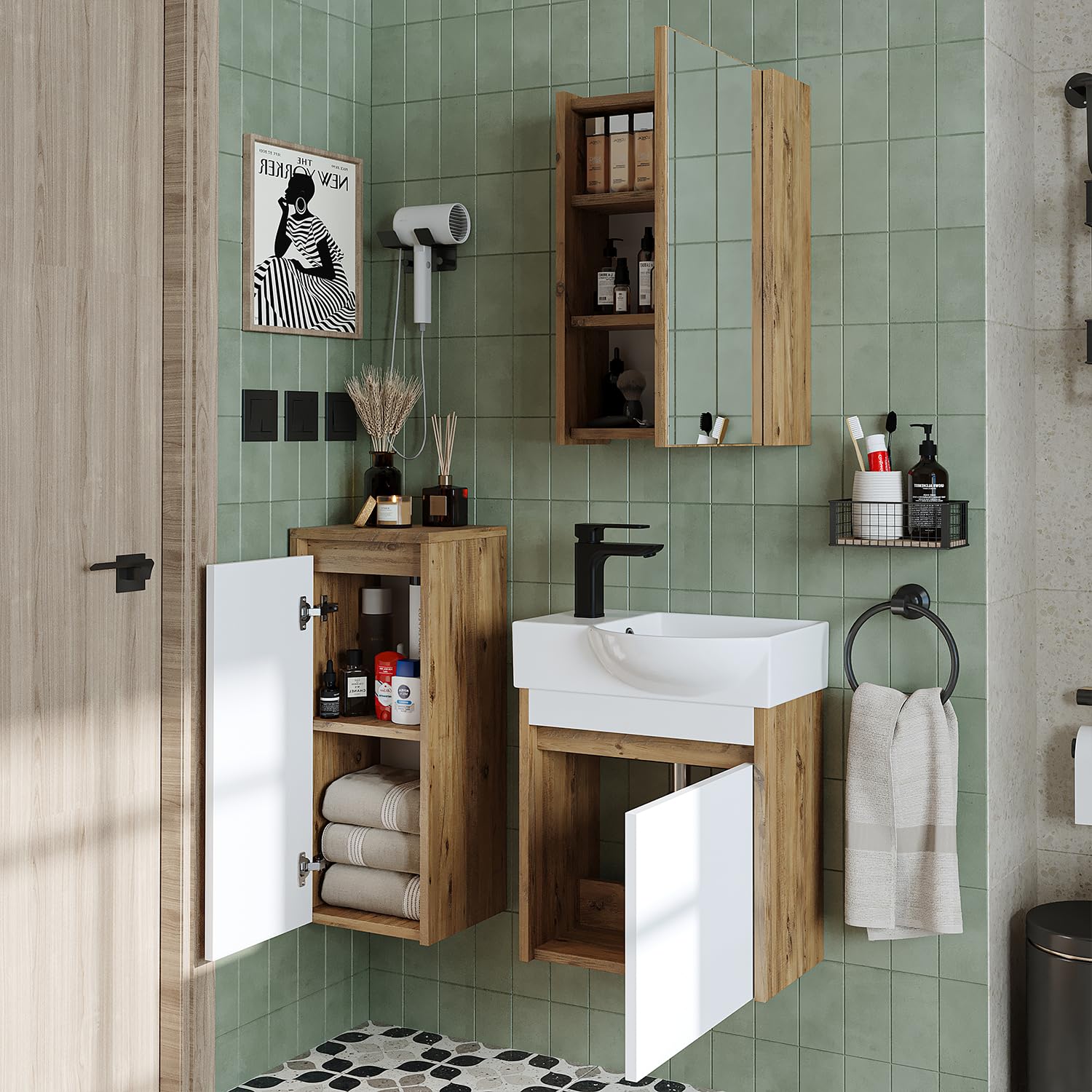 roomart-leo-badm-bel-set-komplett-unterschrank-mit-keramik-waschbecken-spiegelsc image 3
