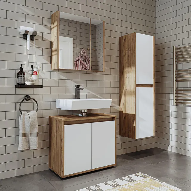 roomart-melona-3-teiliges-badm-bel-set-65-cm-unterschrank-mit-spiegelschrank-und image 1