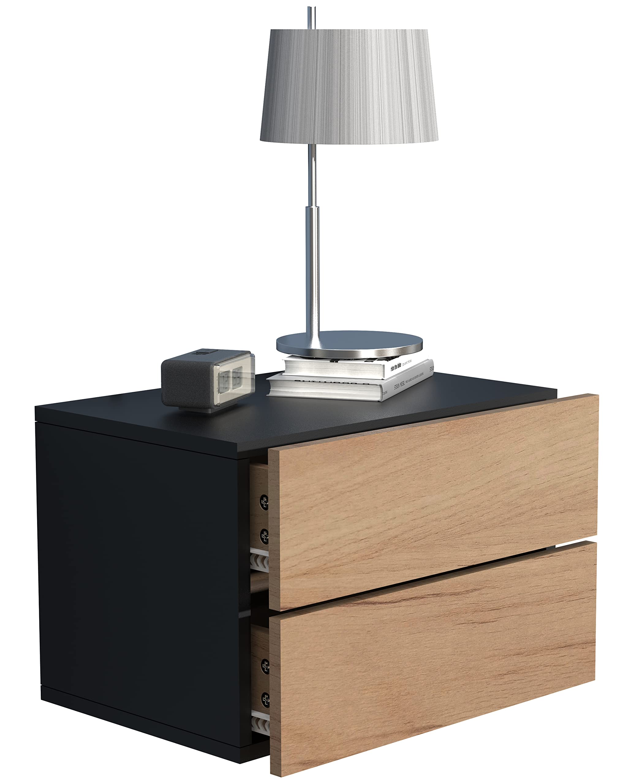 vcm-nachttisch-usal-wei-45-x-32-x-30-cm-wandmontage-2-schubladen image 7