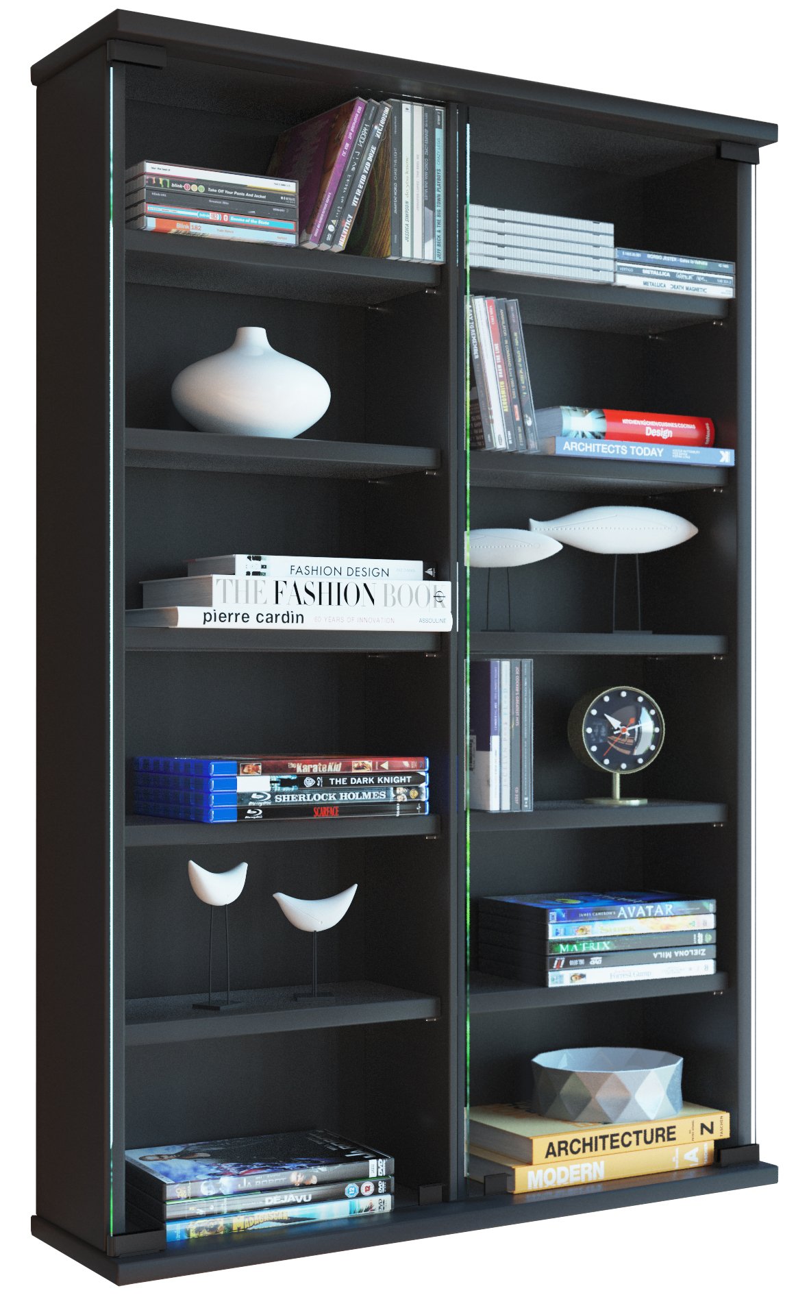 vcm-cd-dvd-wandregal-nulis-60x18x92-cm-2-glast-ren-12-f-cher-wei image 6