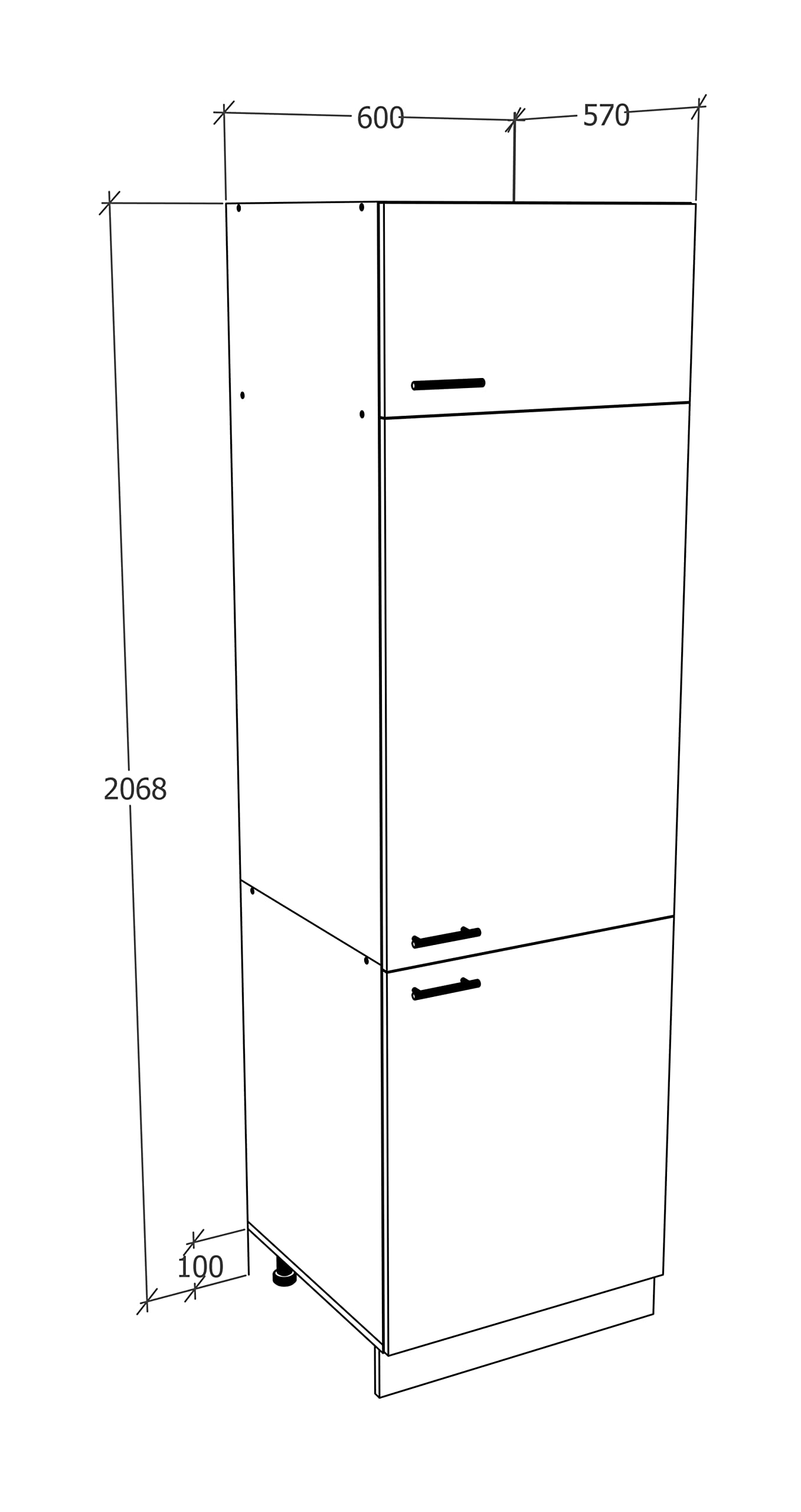 vcm-esilo-k-chenschrank-wei-sonoma-eiche-60-x-57-x-207-cm-3-t-ren-5-f-cher image 2