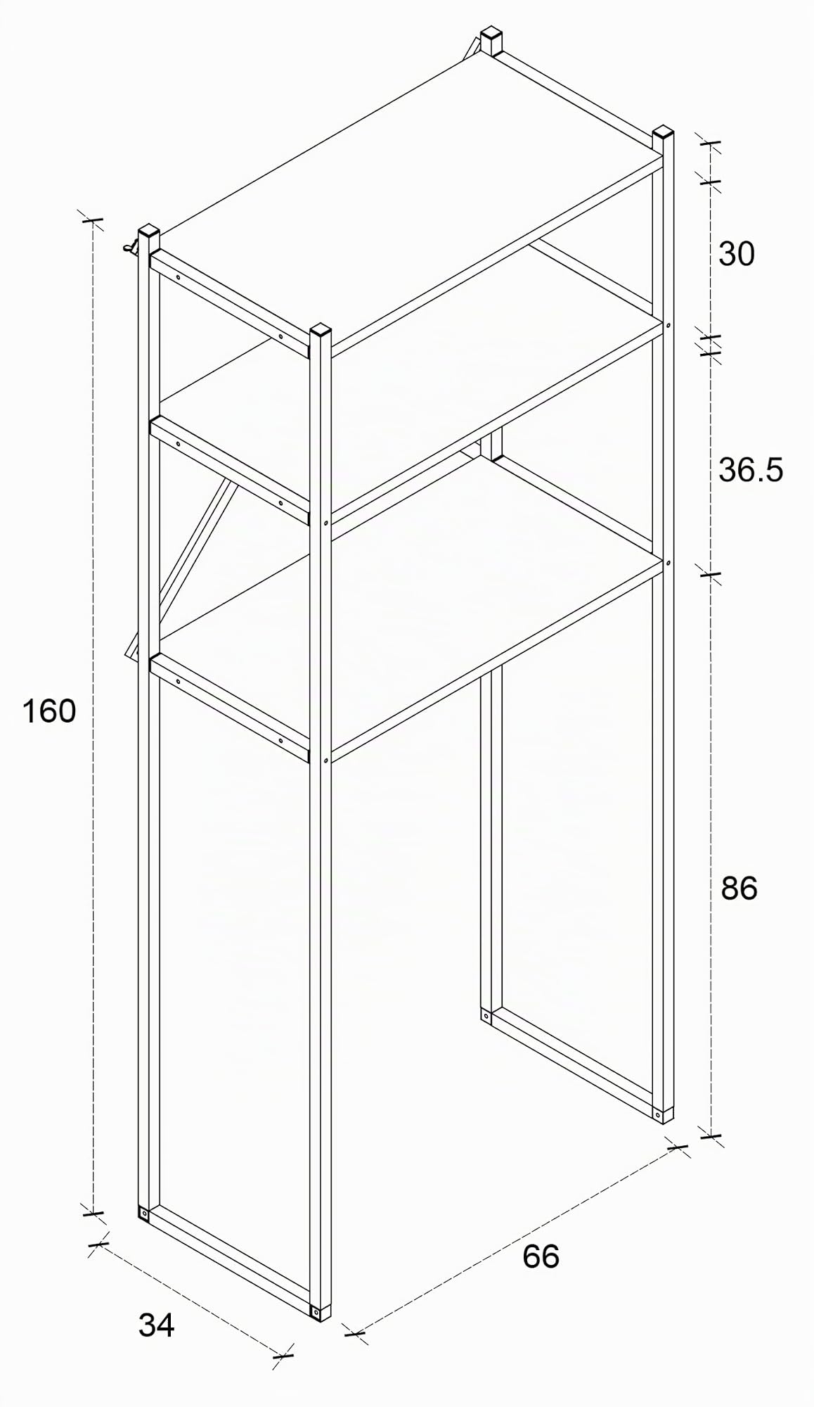 vcm-waschmaschinenschrank-honig-eiche-66x34x160-cm-3-f-cher image 3