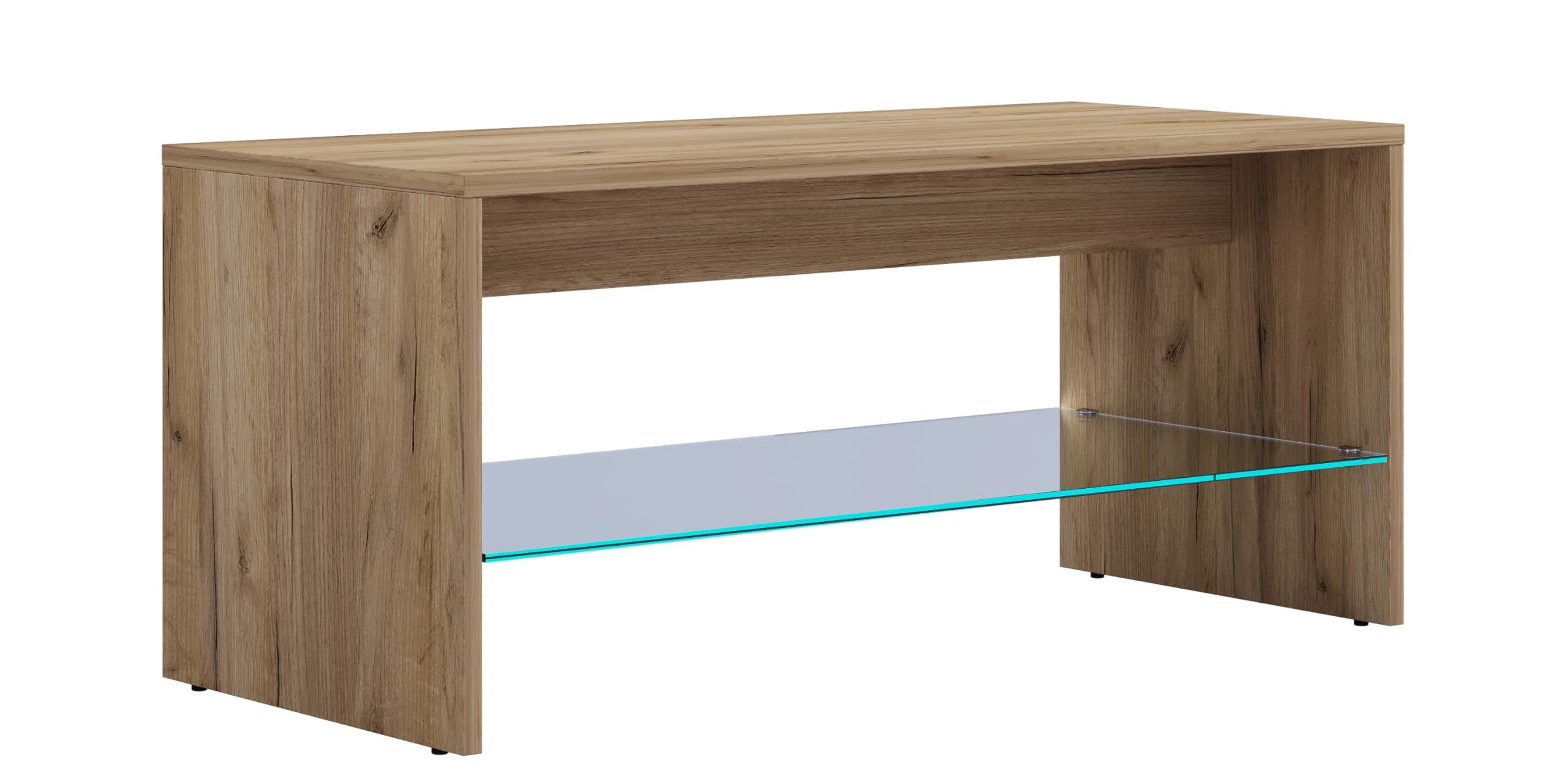 vcm-couchtisch-honig-eiche-90x40x40-cm-1-glasfach-holzwerkstoff-wohnzimmer image 4