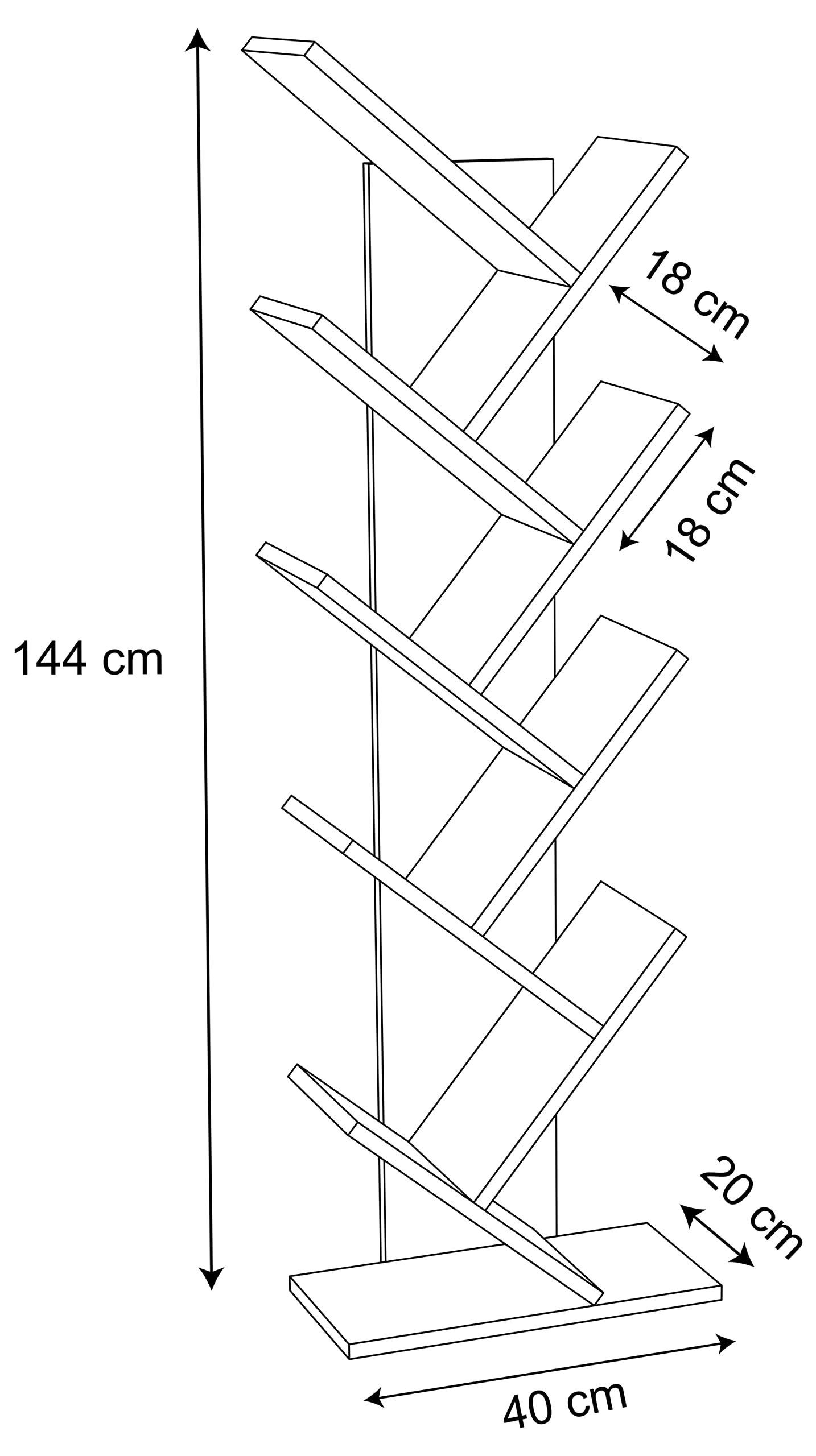 vcm-nulis-xl-standregal-holz-144x40x20-cm-10-offene-f-cher-schr-ge-regalfl-chen image 3