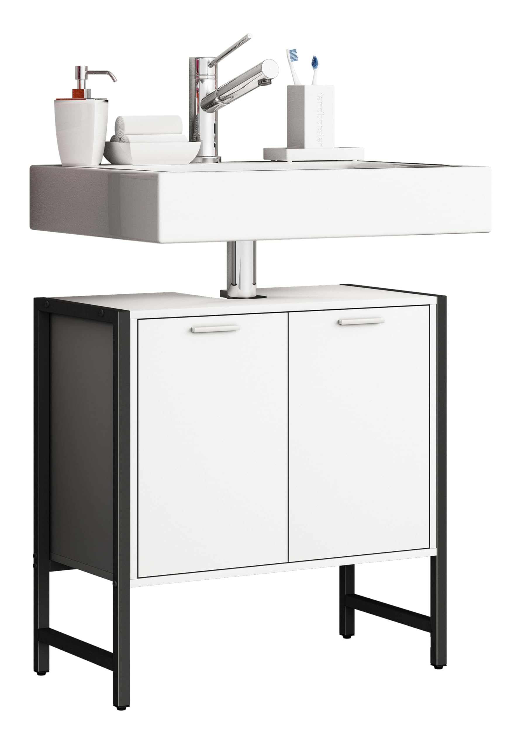 vcm-waschbeckenunterschrank-vilosa-wei-60-x-30-x-60-cm-2-t-ren-1-fach image 1